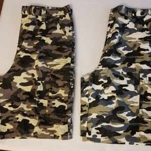 2 pair camo cargo shorts